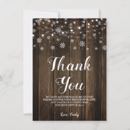 Tarjeta De Agradecimiento Bebé rústico hace frío fuera del invierno