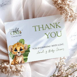 Tarjeta De Agradecimiento Bebé Safari Animal del Jungle Shower Salvaje Uno