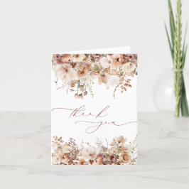 Tarjeta De Agradecimiento Bebé shower floral bohemio de otoño en acuarela
