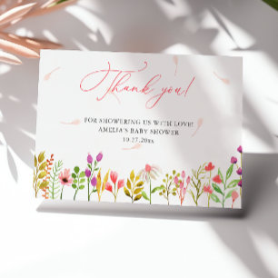 Tarjeta De Agradecimiento Bebé Shower Rústico de Floresta