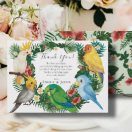 Tarjeta De Agradecimiento Bebé tropical Parrots Wild Baby Shower Foto Gracia