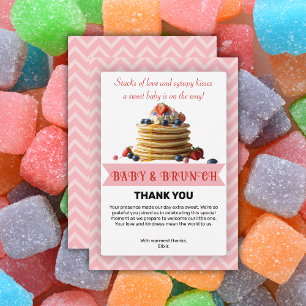 Tarjeta De Agradecimiento Bebé y brunch Pancakes Baby Shower