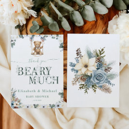 Tarjeta De Agradecimiento Beber Mucho Sage Floral Género Verde Neutral