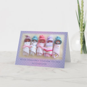 Tarjeta De Agradecimiento Bebés De Clay: Gracias A Mi Comadrona: Esculturas