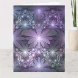 Tarjeta De Agradecimiento Bed of Flowers Trendy Shiny Abstract Fractal Art