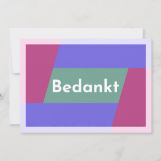 Tarjeta De Agradecimiento "Bedankt"