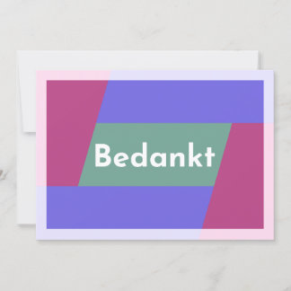 Tarjeta De Agradecimiento "Bedankt"