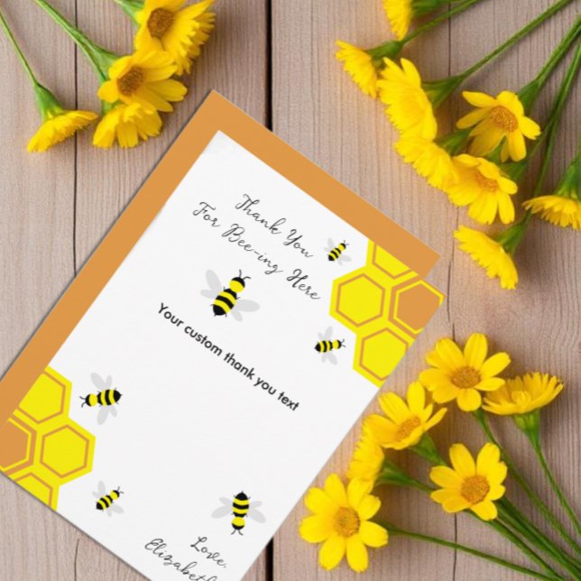 Tarjeta De Agradecimiento Bee Baby Shower (Subido por el creador)