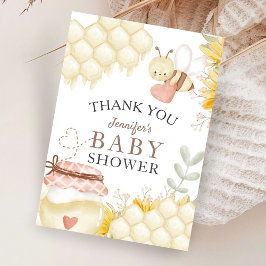 Tarjeta De Agradecimiento Bee Baby Shower Gracias Cartas