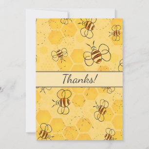 Tarjeta De Agradecimiento Bee Buzzing Honey Bees Cute