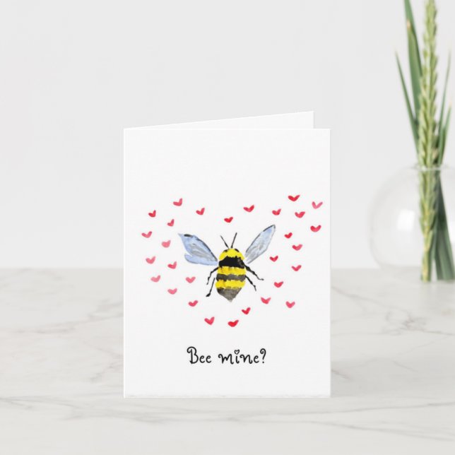Tarjeta De Agradecimiento Bee Mine? Valentine's Day Card (Anverso)