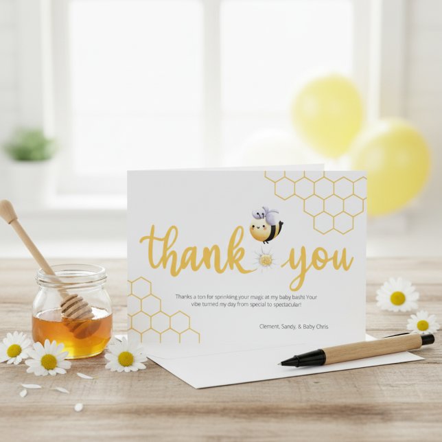 Tarjeta De Agradecimiento Bee-utiful Moments Baby Bee (Bee-utiful Moments Baby Bee Thank You Card)