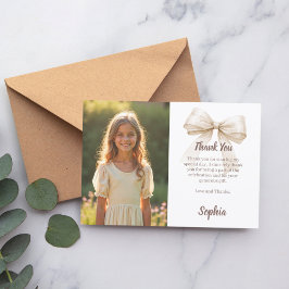 Tarjeta De Agradecimiento Beige del arco iris de la foto de cumpleaños