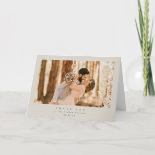 Tarjeta De Agradecimiento Beige Elegant Minimal Boda de fotografía individua