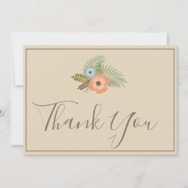 Tarjeta De Agradecimiento Beige Gracias a ti Hermosa floral