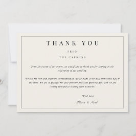 Tarjeta de agradecimiento beige moderno y elegante