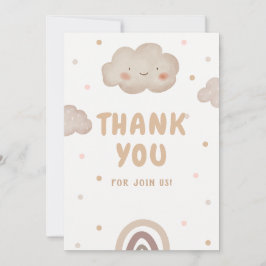 Tarjeta De Agradecimiento Beige Watercolor Baby Shower