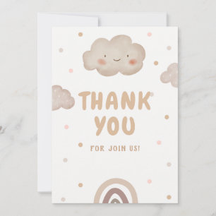 Tarjeta De Agradecimiento Beige Watercolor Baby Shower
