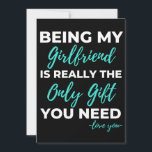 Tarjeta De Agradecimiento Being My Girlfriend Is The Only Gift You Need<br><div class="desc">Being My Girlfriend Is The Only Gift You Need design. This is a short funny quote which is great as a gift for girlfriend. Also suitable as a general girlfriend Love gift for Anniversary,  Birthday,  Christmas or Valentine's Day.</div>