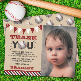 Tarjeta De Agradecimiento Béisbol de cualquier edad Foto de cumpleaños