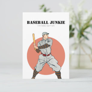Tarjeta De Agradecimiento Béisbol de estilo retro clásico