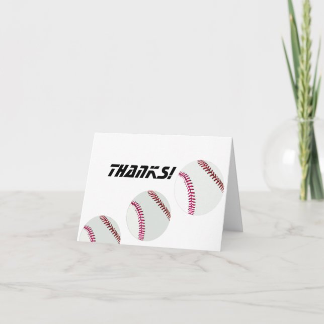 Tarjeta De Agradecimiento Béisboles o softball (Anverso)