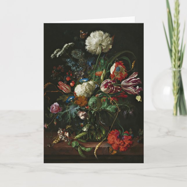 Tarjeta De Agradecimiento Bella Artes de vida de pintura de flores holandesa (Anverso)