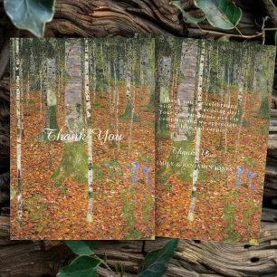 Tarjeta De Agradecimiento Bella Artes Gustav Klimt Boda de Naturaleza Forest