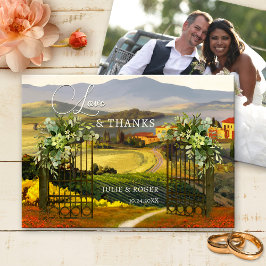 Tarjeta De Agradecimiento Bella Artes italiano Personalizado Foto Boda Graci