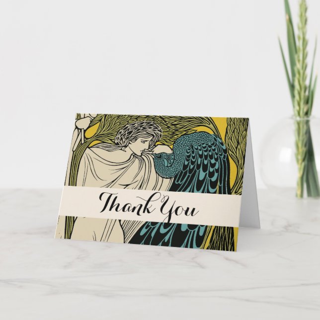 Tarjeta De Agradecimiento Bella Artes Pájaro Nuevo (Anverso)