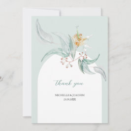 Tarjeta De Agradecimiento Bella Mint Eucalyptus Watercolor Art