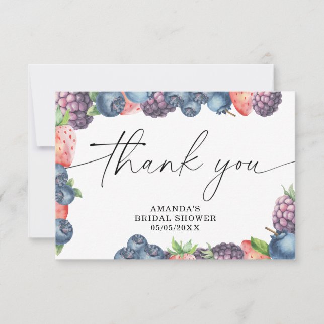 Tarjeta De Agradecimiento Bellas acuarelas - gracias (Anverso)
