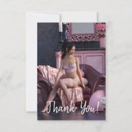 Tarjeta De Agradecimiento Belleza el día de San Valentín en lencería en el s