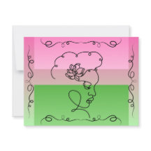 Belleza flotante: carta en blanco de estilo Art Li