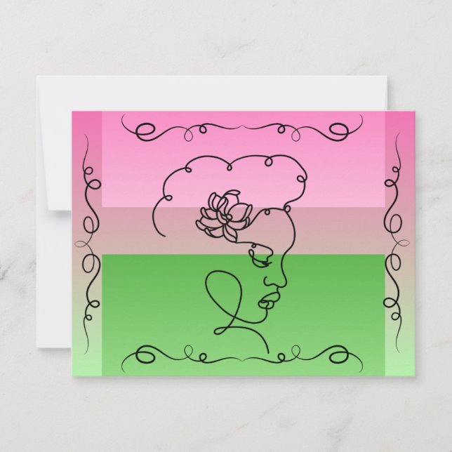 Tarjeta De Agradecimiento Belleza flotante: carta en blanco de estilo Art Li (Anverso)