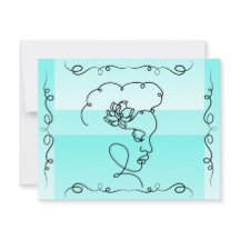 Belleza flotante:Tarjeta Aqua Line Art Blank