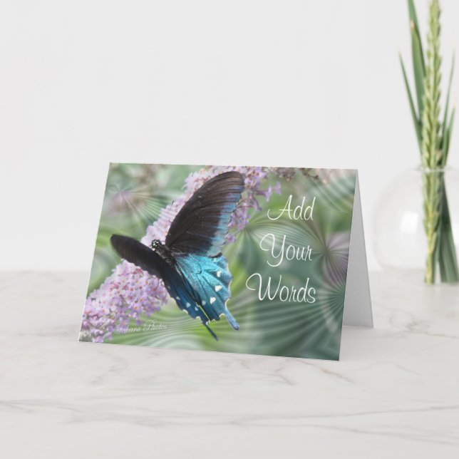 Tarjeta De Agradecimiento Belleza-personalizar de la mariposa (Anverso)