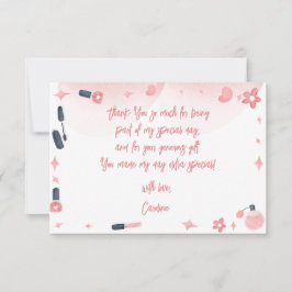 Tarjeta De Agradecimiento Belleza spa glitz y fiesta de cumpleaños glam