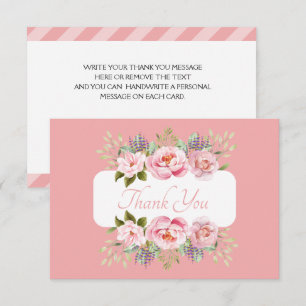 Tarjeta De Agradecimiento Bello Floral Rosa