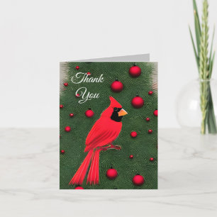 Tarjeta De Agradecimiento Bellos Navidades Cardenales Rojos