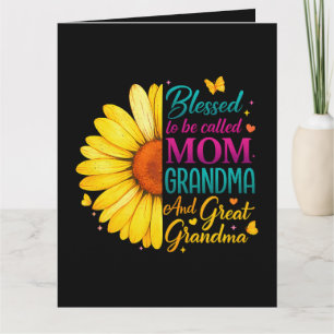 Tarjeta De Agradecimiento Bendecida por ser llamada Mamá Abuela Genial