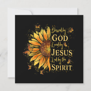 Tarjeta De Agradecimiento Bendecido Por Dios - Amado Por Jesús, Girasol