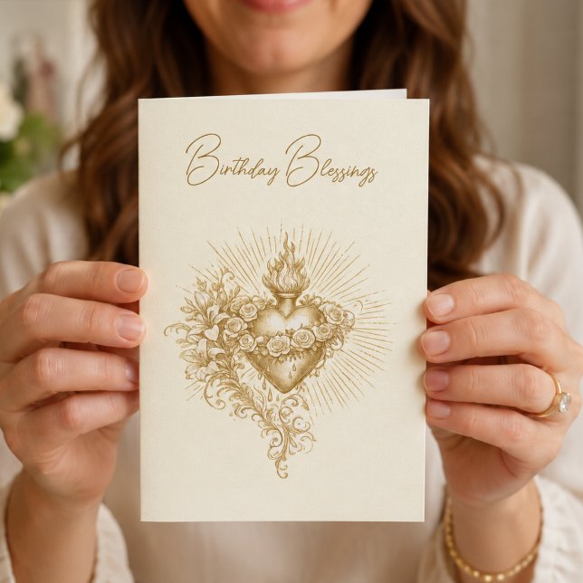 Tarjeta De Agradecimiento Bendiciones de cumpleaños del Corazón Inmaculado C (Subido por el creador)