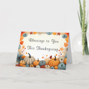 Tarjeta De Agradecimiento Bendiciones para ti este día de acción de gracias