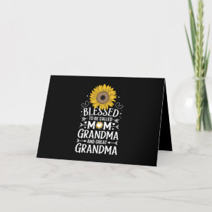 Tarjeta De Agradecimiento Bendita De Ser Llamada Mamá Abuela Gran Girasol