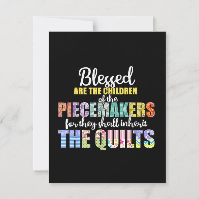 Tarjeta De Agradecimiento Benditos Piecemakers Niños Aplastando Crochet (Anverso)