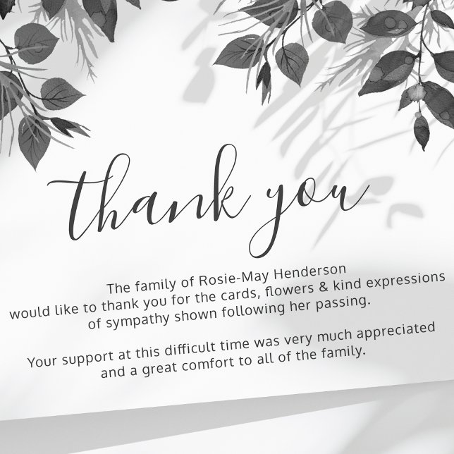 Tarjeta De Agradecimiento Bereavement funeral (Subido por el creador)