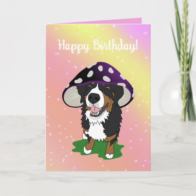 Tarjeta De Agradecimiento Bernese Mountain Dog Mushroom Cap (Anverso)