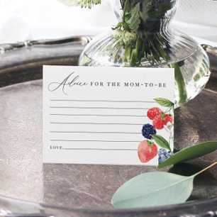 Tarjeta De Agradecimiento Berry Baby Shower Advice Card Berry Sweet