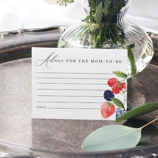 Tarjeta De Agradecimiento Berry Baby Shower Advice Card Berry Sweet (Subido por el creador)